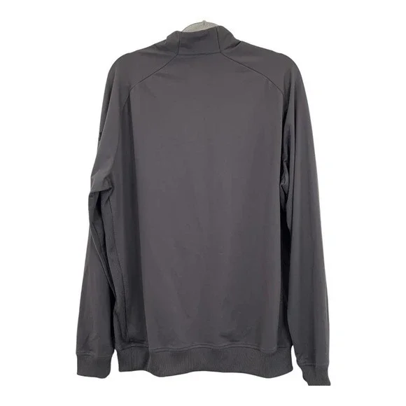 Adidas Mens Quarter Zip Pullover Long Sleeve Golf Athletic Shirt Dark Gray - Picture 4 of 4